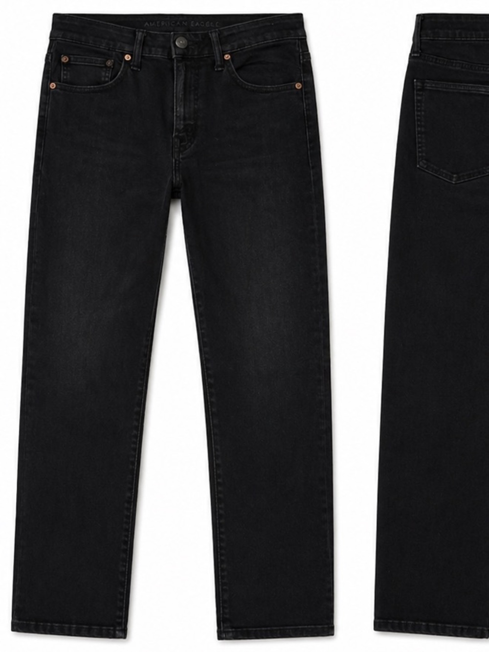American Eagle Outfitters Men’s Faded Black Straight Jeans - Classic Fit